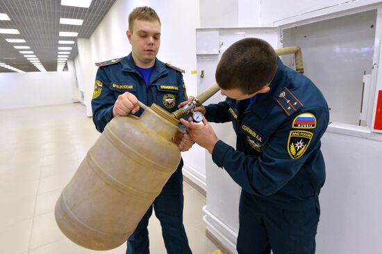 Fire safety inspection at Koltso shopping mall in Chelyabinsk