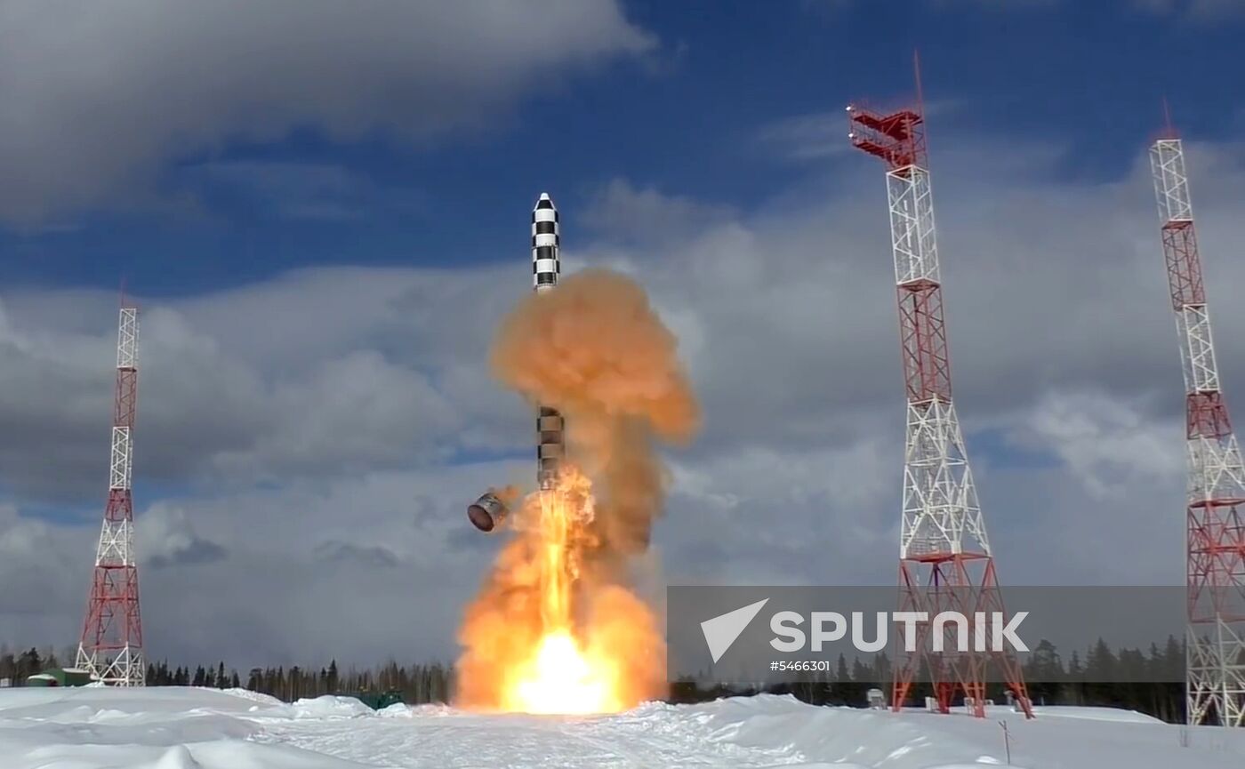 Launch of Sarmat missile from Plesetsk space port