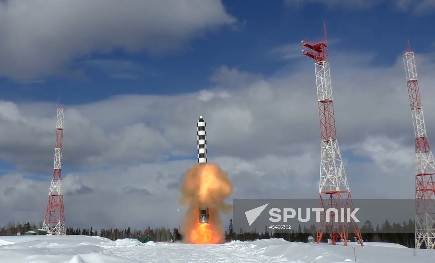 Launch of Sarmat missile from Plesetsk space port