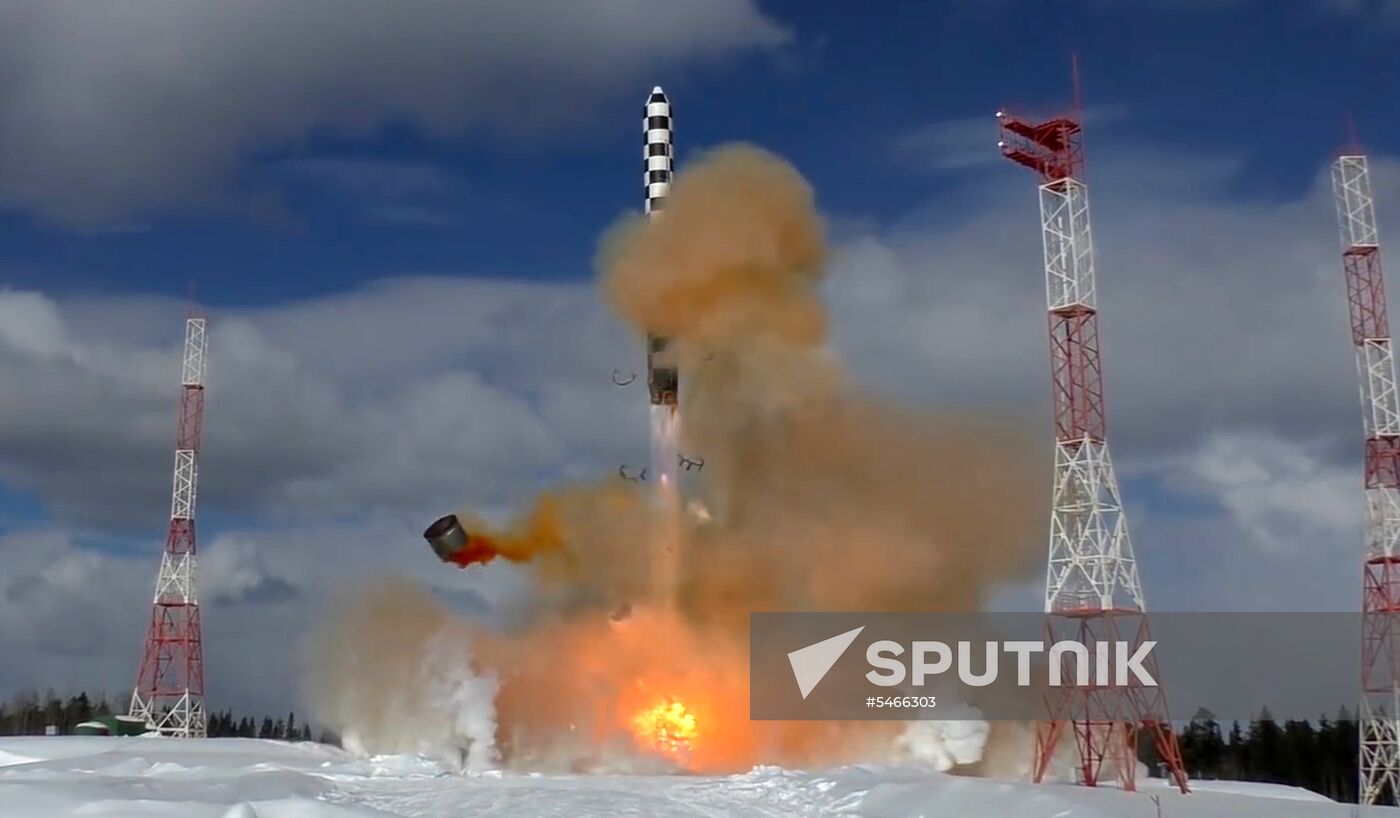 Launch of Sarmat missile from Plesetsk space port