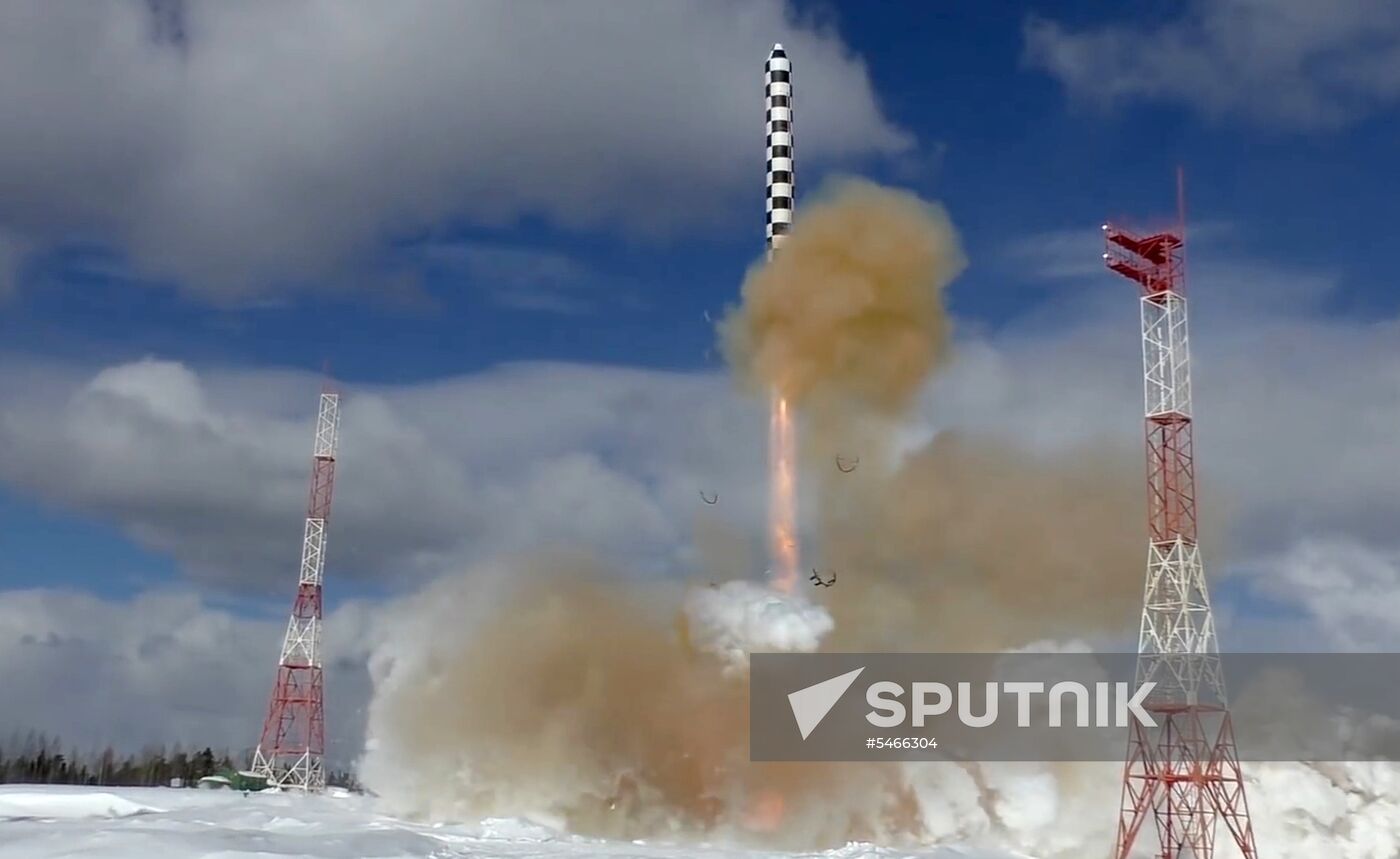 Launch of Sarmat missile from Plesetsk space port