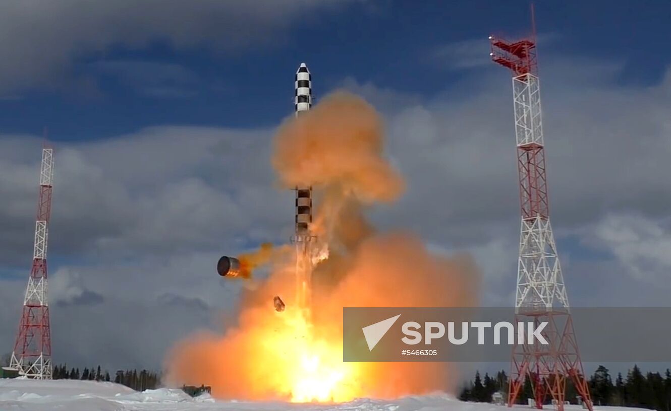 Launch of Sarmat missile from Plesetsk space port