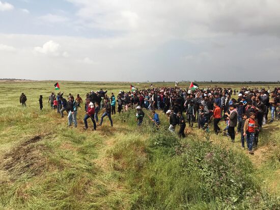 Protests at Gaza Strip's border with Israel
