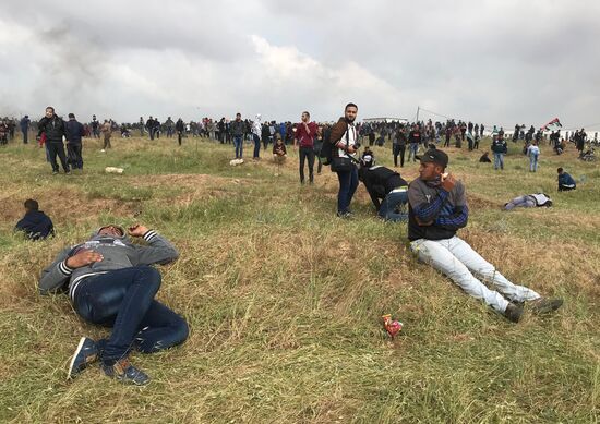 Protests at Gaza Strip's border with Israel