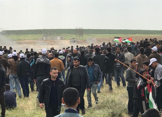 Protests at Gaza Strip's border with Israel