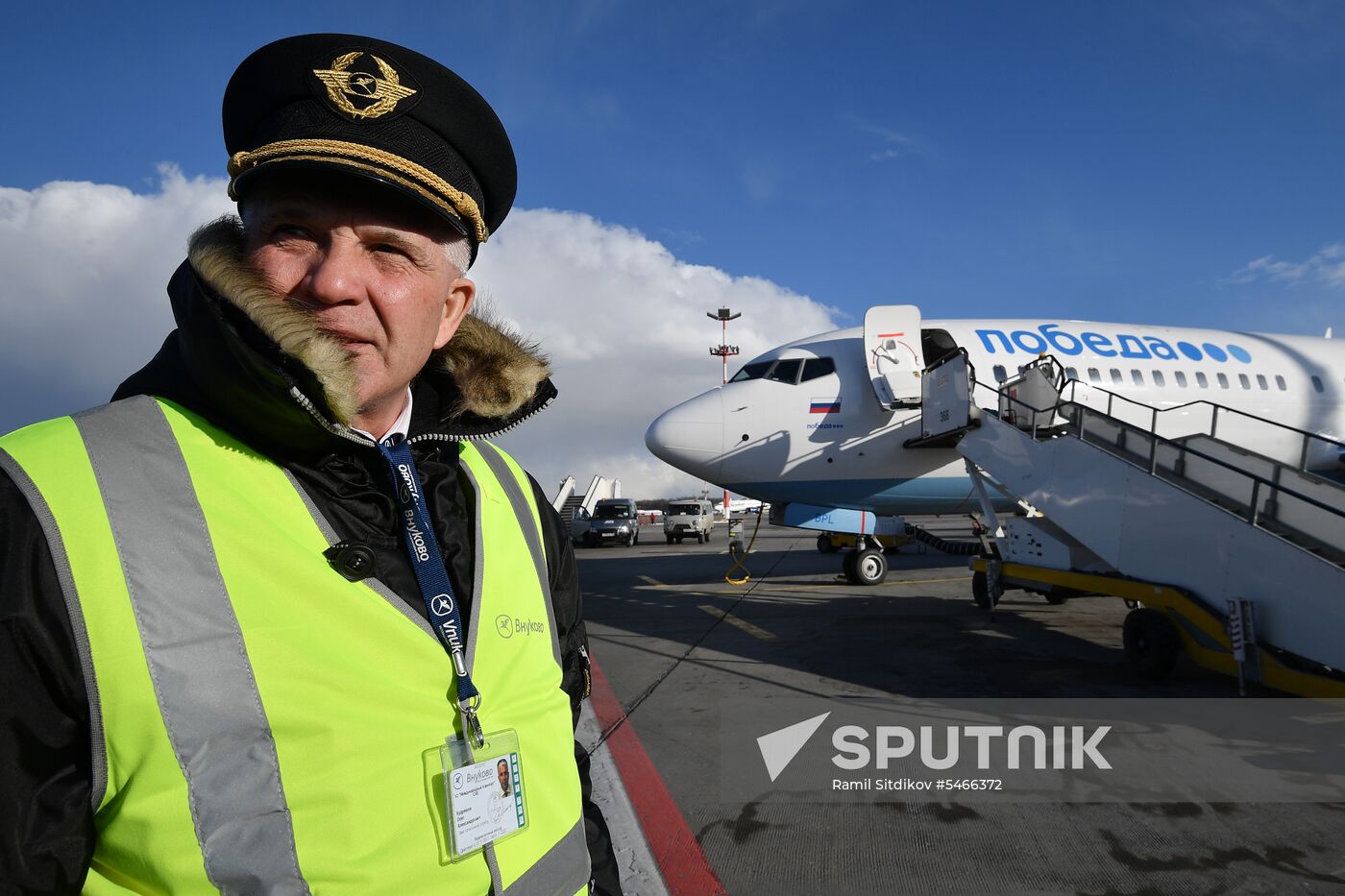 Maintenance of Pobeda aircraft at Vnukovo airport