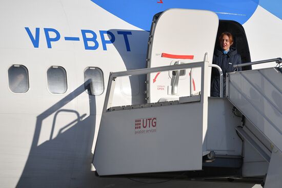 Maintenance of Pobeda aircraft at Vnukovo airport