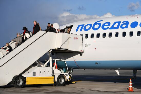 Maintenance of Pobeda aircraft at Vnukovo airport