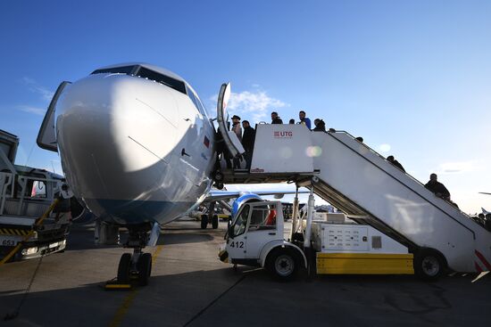 Maintenance of Pobeda aircraft at Vnukovo airport