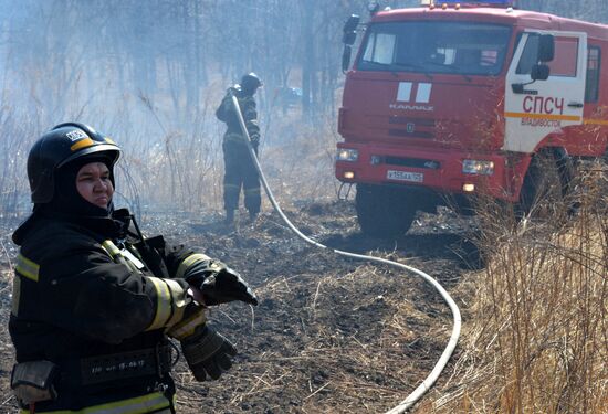 Wildfire suppression exercise in Primorye Territory