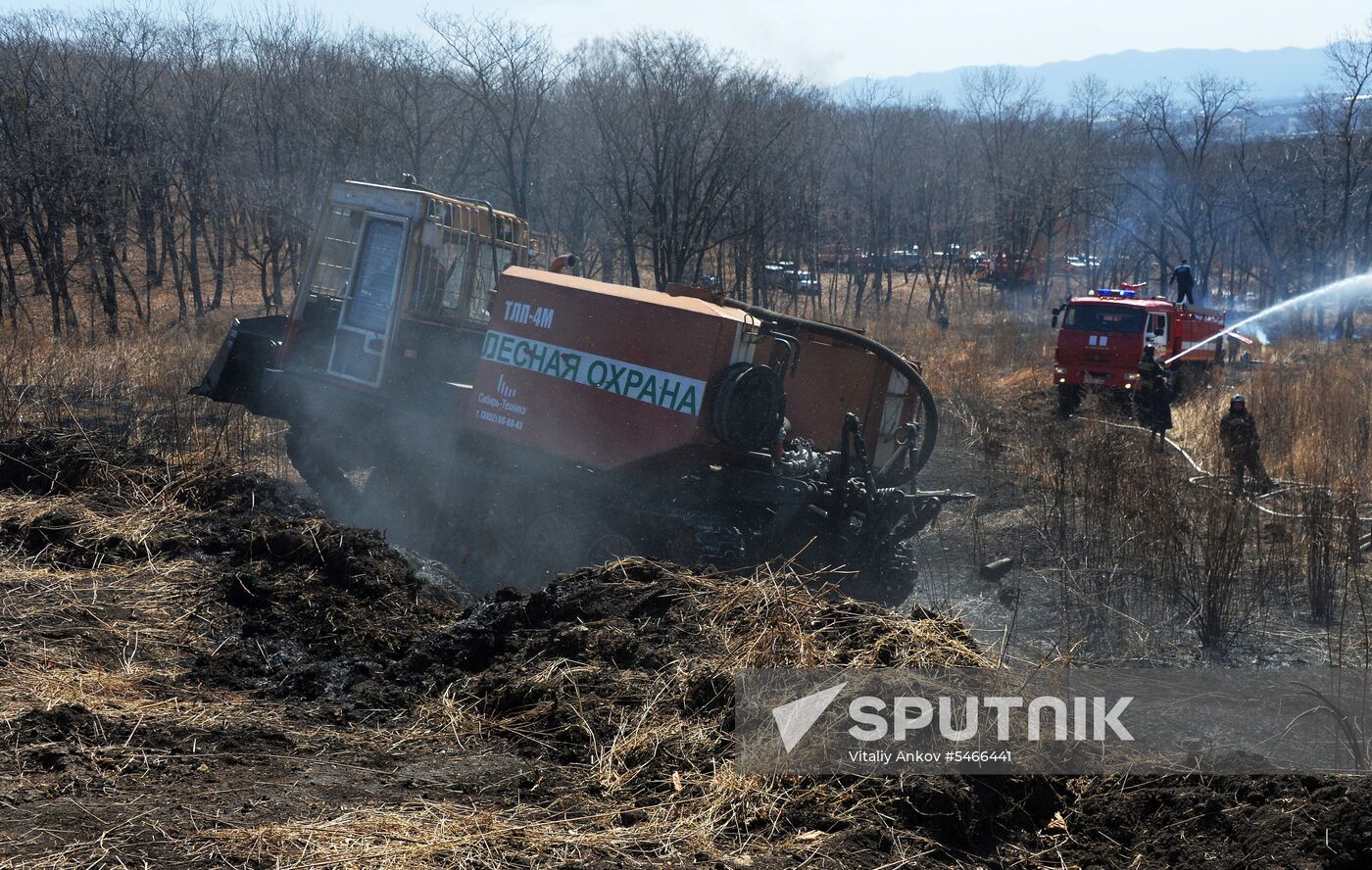 Wildfire suppression exercise in Primorye Territory