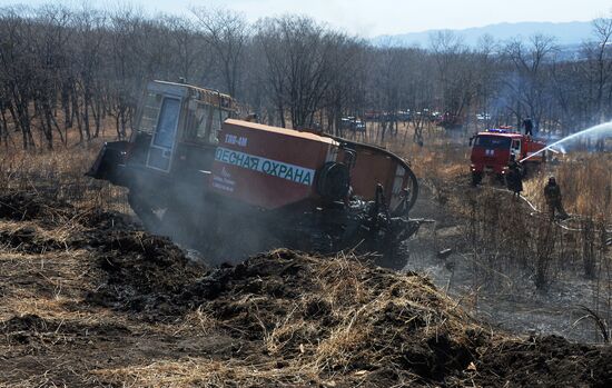 Wildfire suppression exercise in Primorye Territory