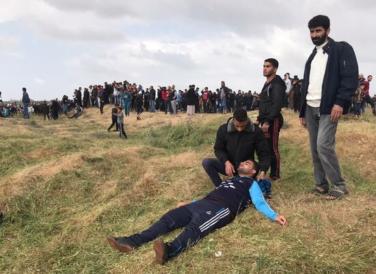 Protests at Gaza Strip's border with Israel