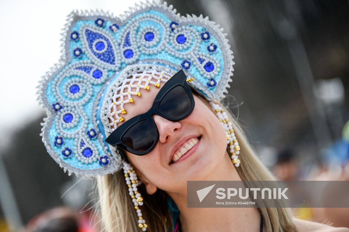 Downhill sliding in bikinis at BoogelWoogel-2018 carnival in Sochi