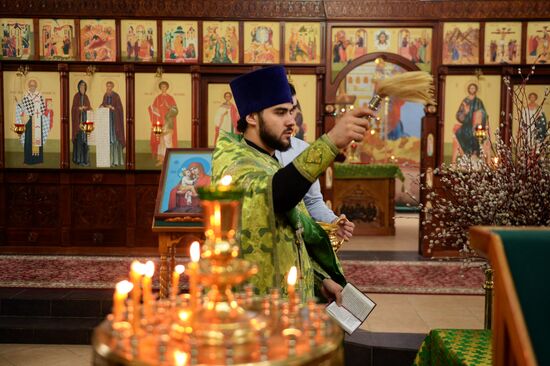 Pussy willows are blessed in Russian regions