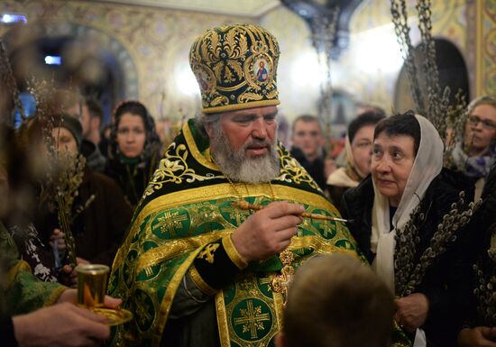 Pussy willows are blessed in Russian regions