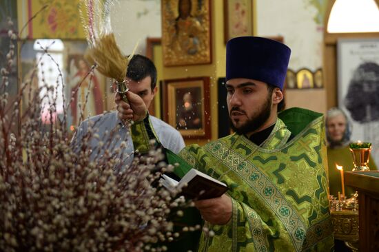 Pussy willows are blessed in Russian regions