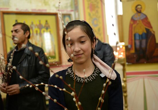 Pussy willows are blessed in Russian regions