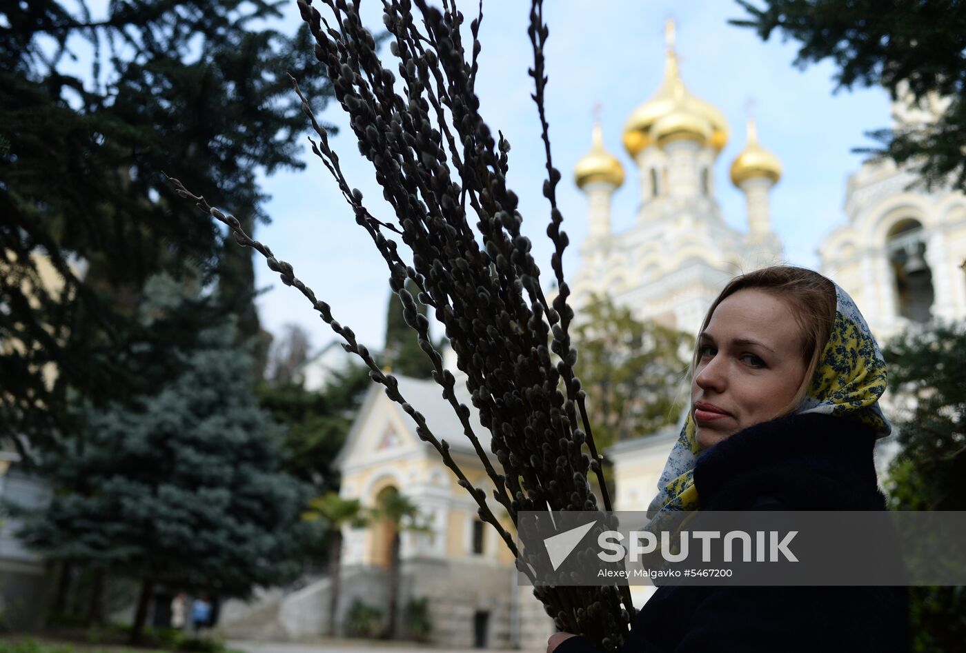 Pussy willows are blessed in Russian regions