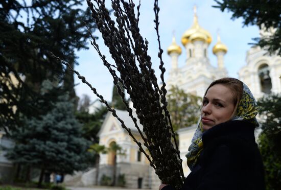 Pussy willows are blessed in Russian regions