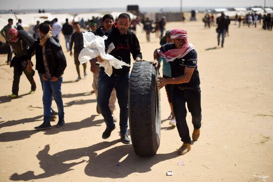 Protests on Gaza Strip's border with Israel