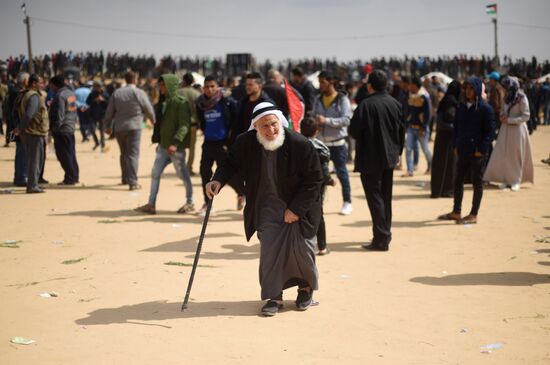 Protests on Gaza Strip's border with Israel