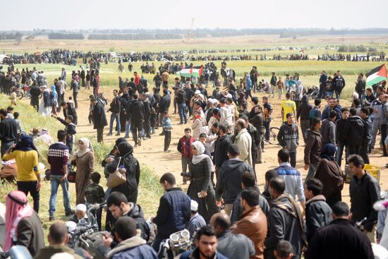 Protests on Gaza Strip's border with Israel