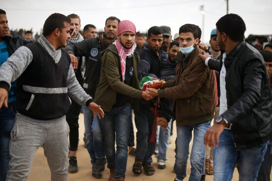 Protests on Gaza Strip's border with Israel