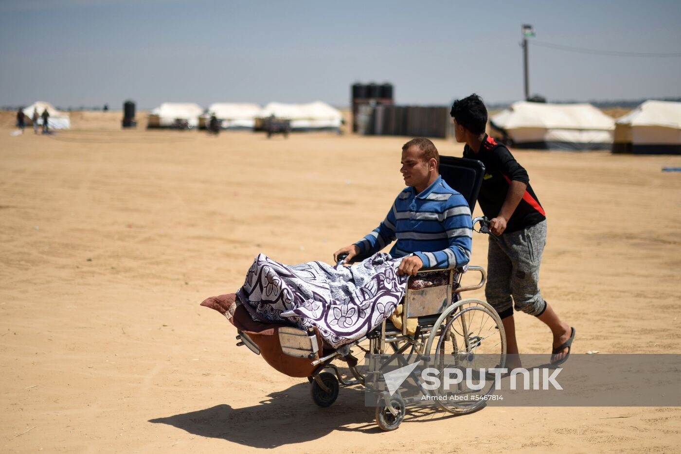 Protests on Gaza Strip's border with Israel
