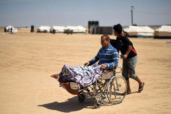 Protests on Gaza Strip's border with Israel