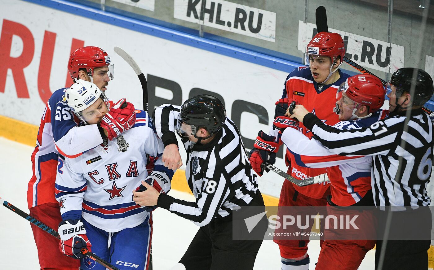 Ice hockey. KHL. CSKA vs. SKA