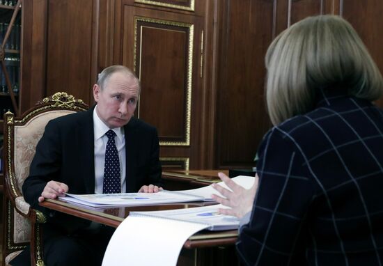 President Vladimir Putin meets with Central Election Commission Chair Ella Pamfilova