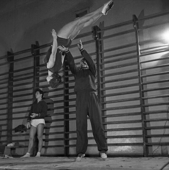 Gymnast Latynina and coach Mishakov