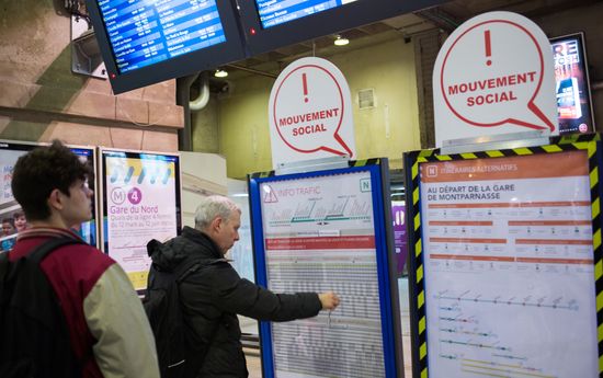 Railway workers go on strike in France