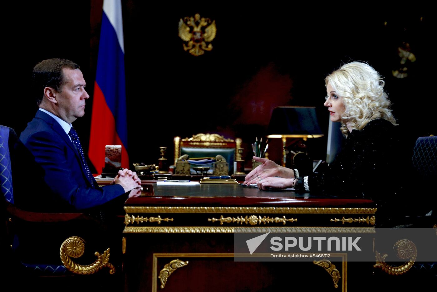 Prime Minister Dmitry Medvedev meets with Accounts Chamber Chairperson Tatyana Golikova