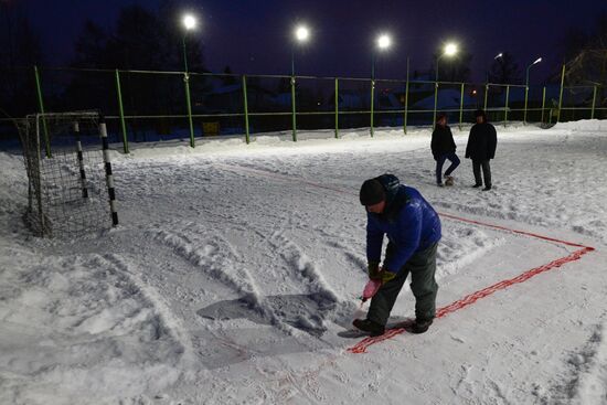 Snow futsal in Novosibirsk