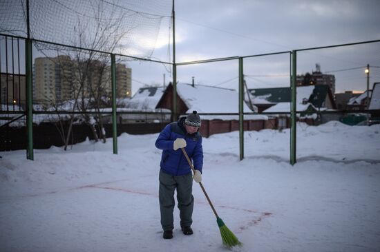 Snow futsal in Novosibirsk