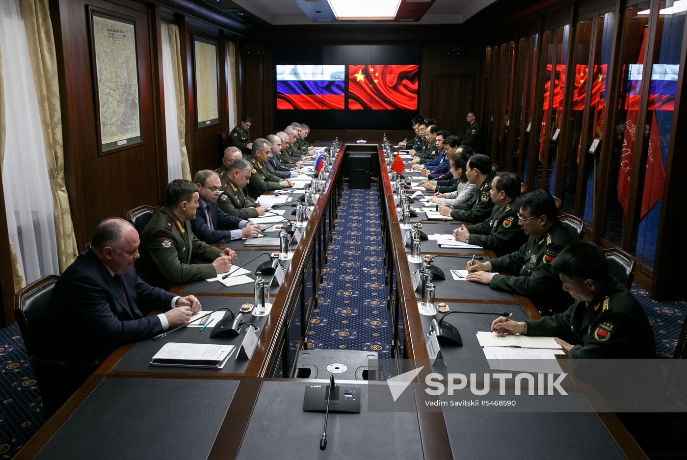 Defense Minister Sergei Shoigu holds meetings