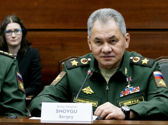 Defense Minister Sergei Shoigu holds meetings