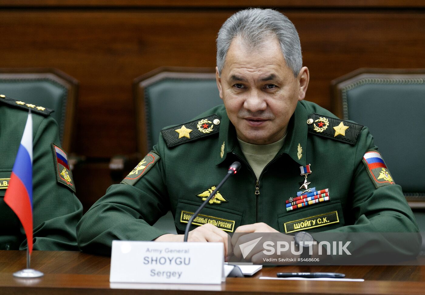 Defense Minister Sergei Shoigu holds meetings