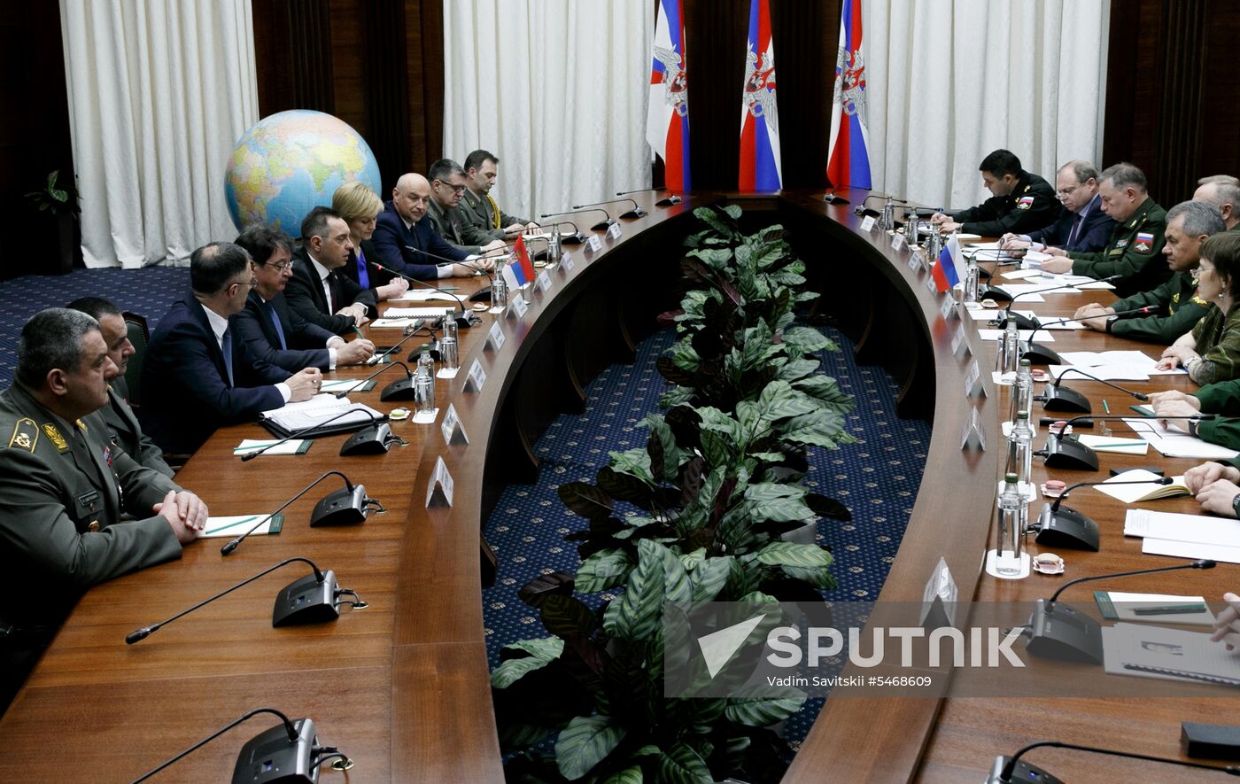 Defense Minister Sergei Shoigu holds meetings