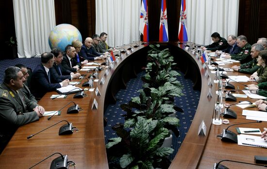 Defense Minister Sergei Shoigu holds meetings