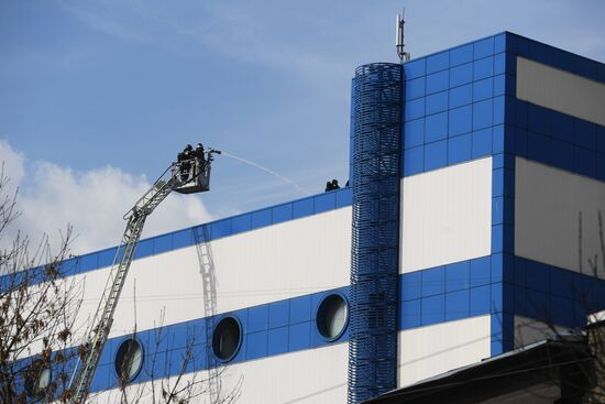 Fire at Persei shopping mall in Moscow
