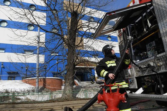Fire at Persei shopping mall in Moscow
