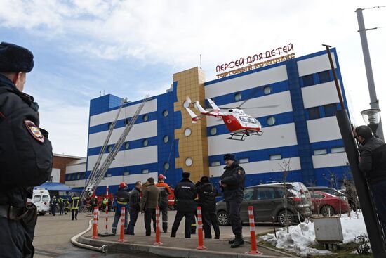 Fire at Persei shopping mall in Moscow
