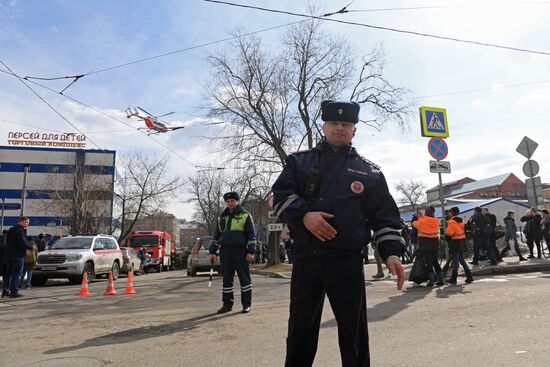 Fire at Persei shopping mall in Moscow