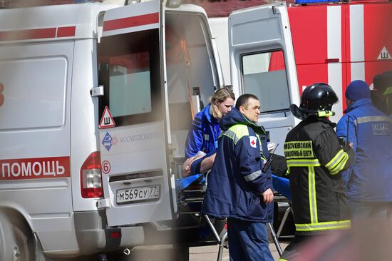 Fire at Persei shopping mall in Moscow
