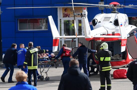 Fire at Persei shopping mall in Moscow
