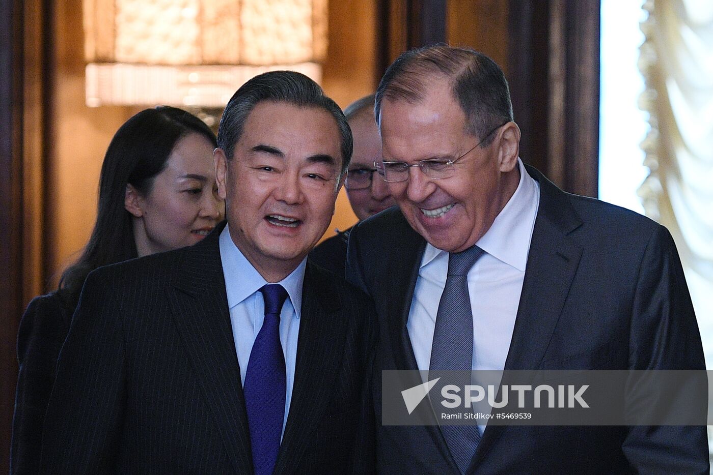 Meeting of Russian and Chinese Foreign Ministers Sergei Lavrov and Wang Yi