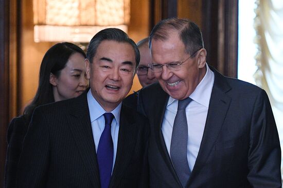 Meeting of Russian and Chinese Foreign Ministers Sergei Lavrov and Wang Yi